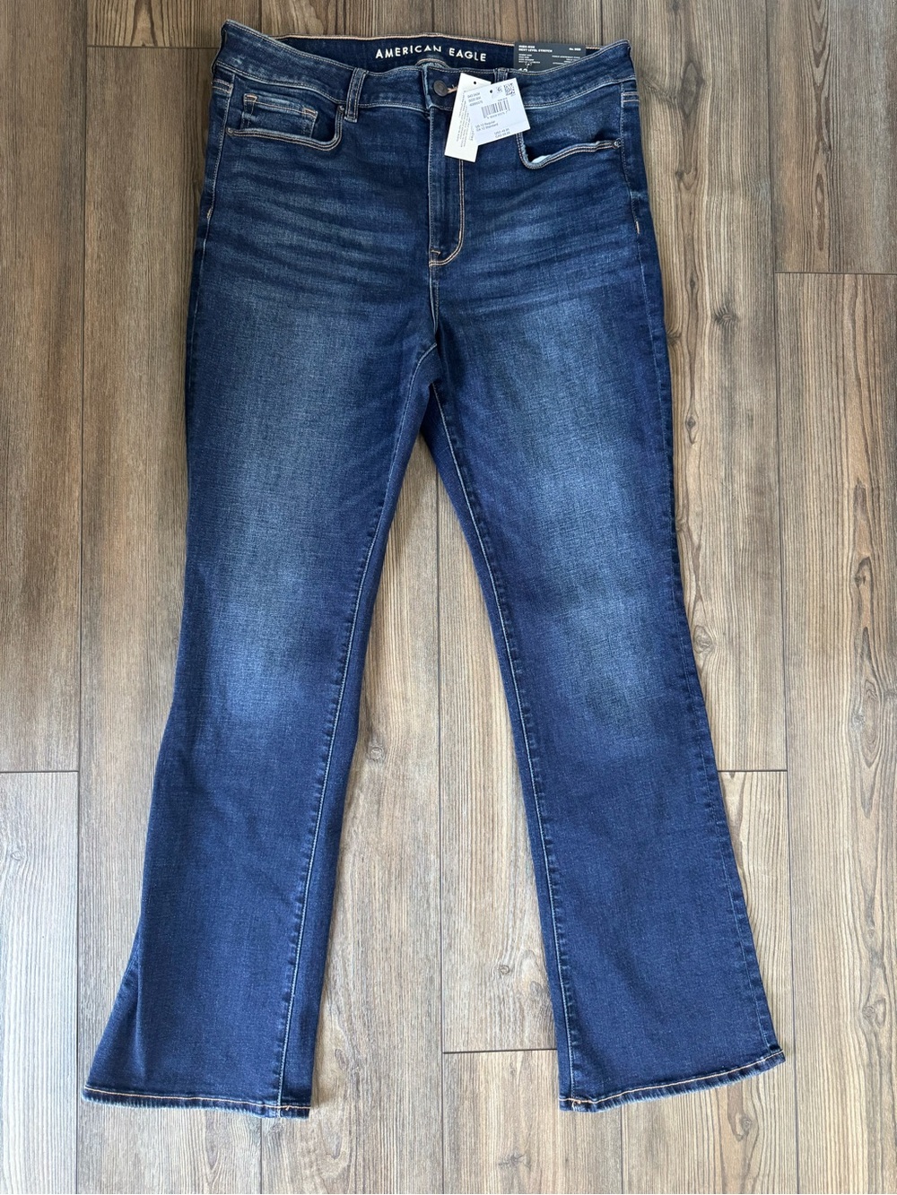 American Eagle Outfitters Women’s Dark Blue high Rise Skinny Kick Flare Jeans